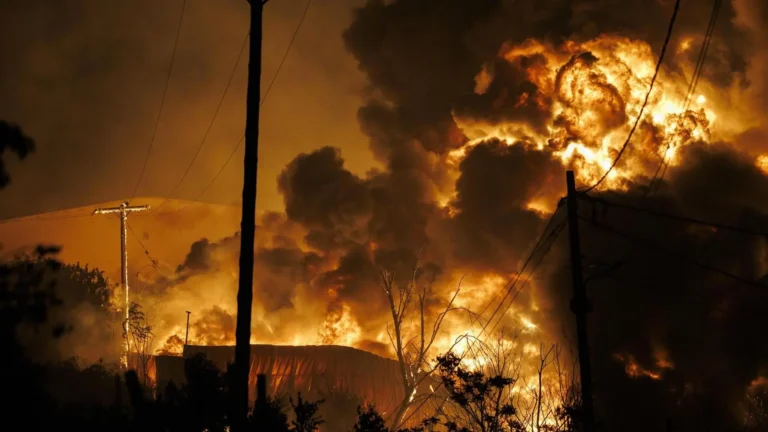 Incendio industrial en Salónica genera nube tóxica que cubre la ciudad griega Incendio industrial en Salónica genera nube tóxica que cubre la ciudad griega