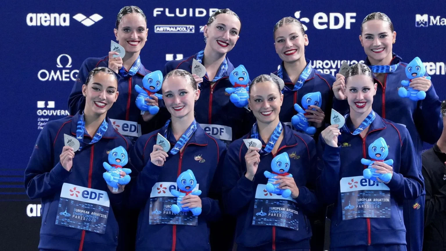 El equipo español de natación artística conquista la plata en los Europeos de París