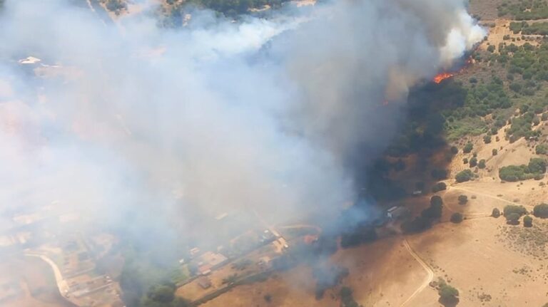 Incendio forestal en San Roque moviliza operativo aéreo y terrestre en Cádiz